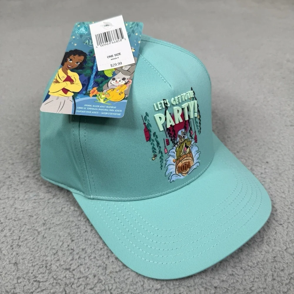 Disney Parks Tianas Bayou Adventure Hat Cap Teal Adjustable 2024 Opening NWT New